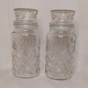Vintage Planters Mr Peanut Glass Jars/Canistets - Lot Of 2